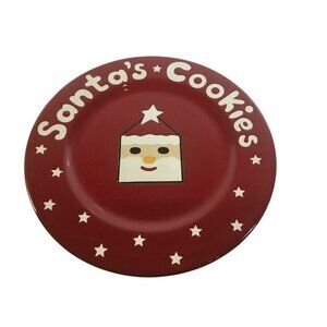 Waechtersbach Germany Santa's Cookies Plate Snack Red White Stars Xmas 9 1/4"
